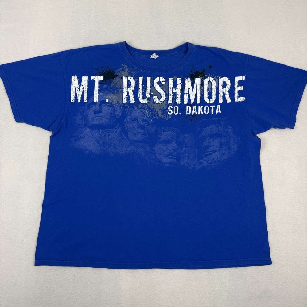 Vintage Mt. Rushmore So. Dakota T-Shirt 2XL Blue Anvil Graphic Tee